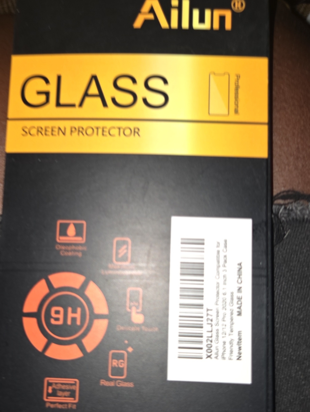 Ailun Black & Orange Tempered Glass Screen Protector